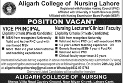 Jobs in Aligarh College of Nursing Lahore